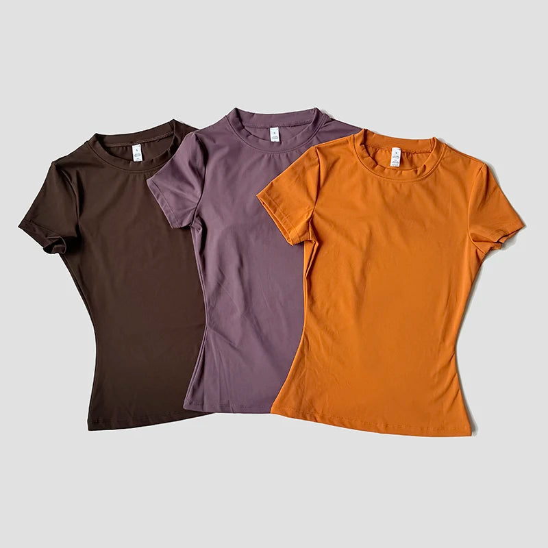 Frauen Yoga Top Nahtlose Sport T Shirts Fitness Kleidung Kurzarm Yoga Shirt Gym Top Laufen Active Wear