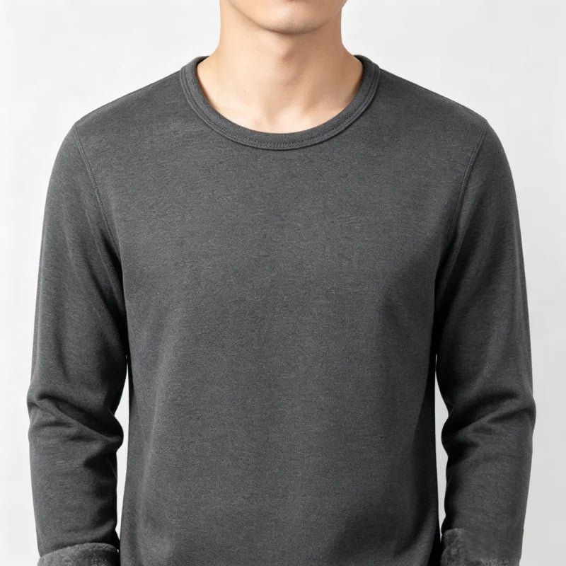 CHUANGERM Herren Herbst Winter Mode Rundhals Warme Langarm Thermo-Unterwäsche T-Shirt Unterhemd
