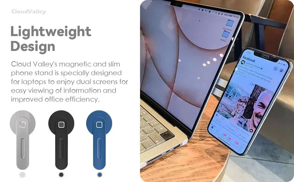 2026 Magnetischer Laptop-Handyhalter für Computermonitor-Seitenfläche, Schlank & Faltbar, für iPhone 14 13 12 Serie und Alle Smartphones