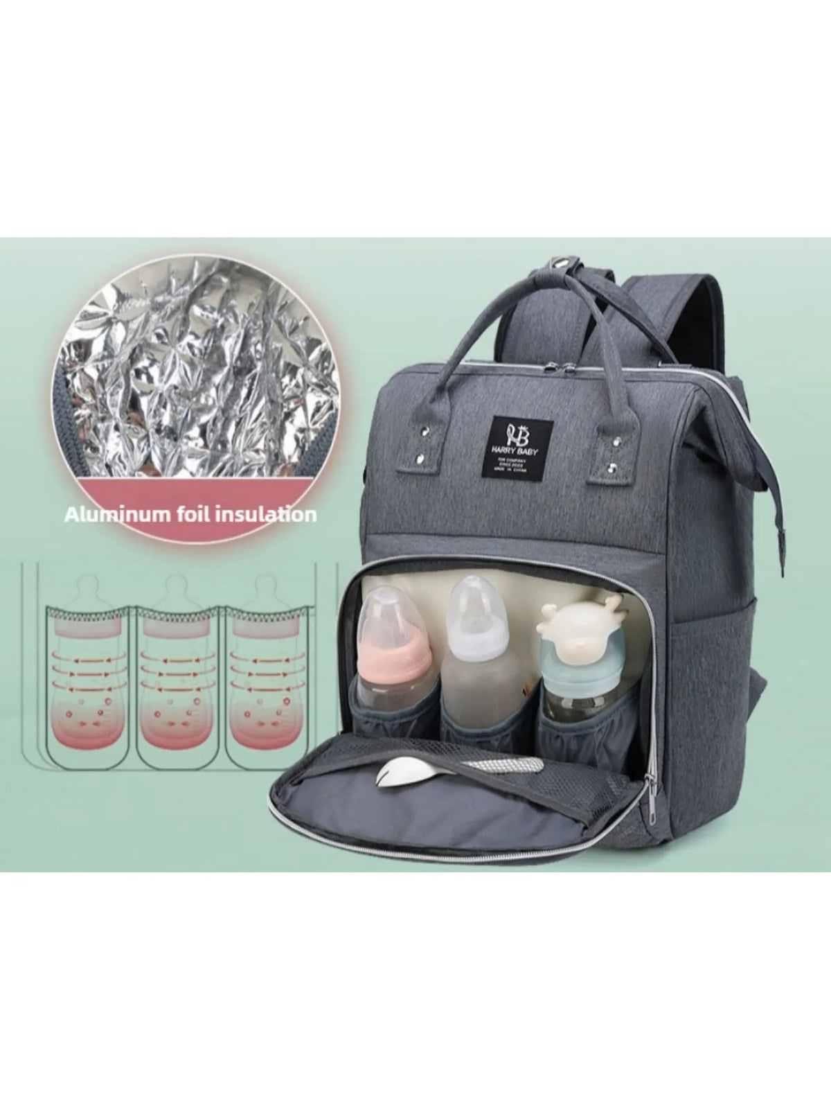 Mama Diaper Bags Baby Stroller Hanging Bag Mother Large Capacity Diaper Backpacks with Changing Mat Practical Baby Nursing Bags