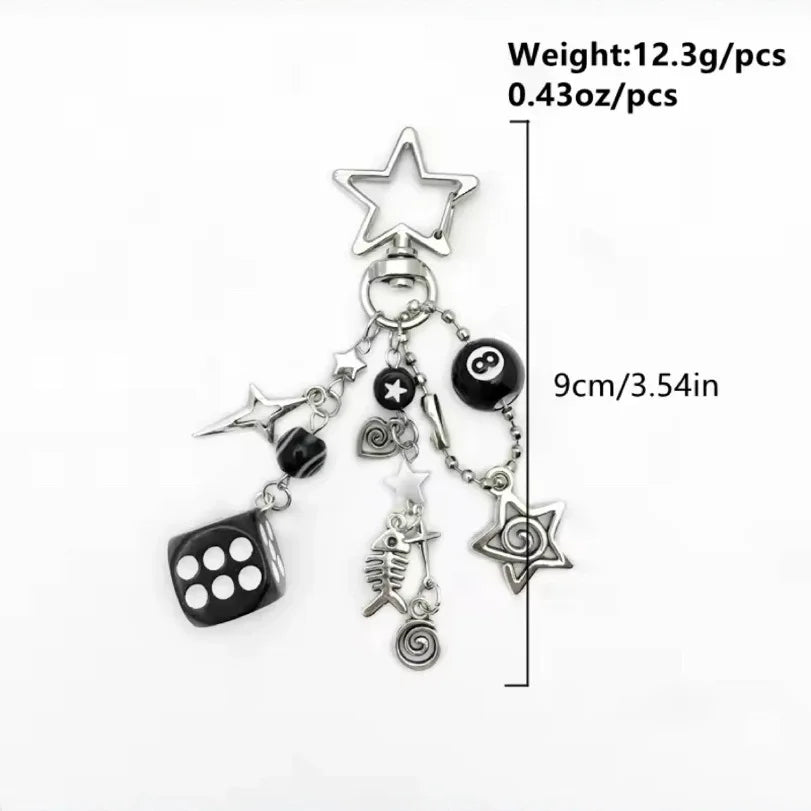 Handgemachter Toro Kuro Inoue Schlüsselanhänger Kätzchen Perlen Y2k Ästhetische Würfel Metall Anhänger Zubehör Telefon Charms Schlüsselanhänger Taschenanhänger Geschenk