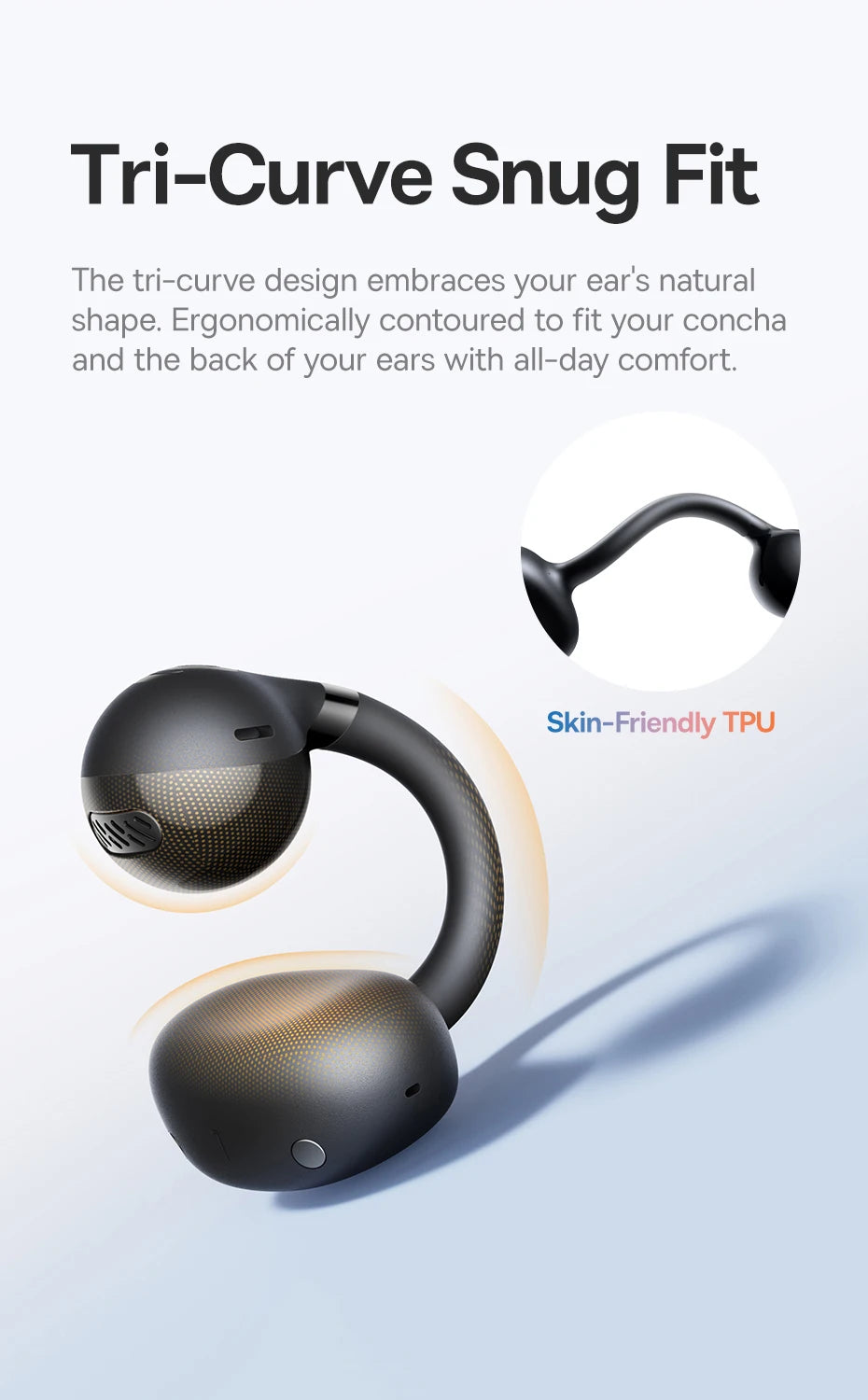 Baseus BC1 Ohrclip-Ohrhörer, kabellose Open-Ear-Kopfhörer, Bluetooth 6.0, Clip-on-Sportkopfhörer, 4 Mikrofone, Super-Bass, IP55, Ohrhörer