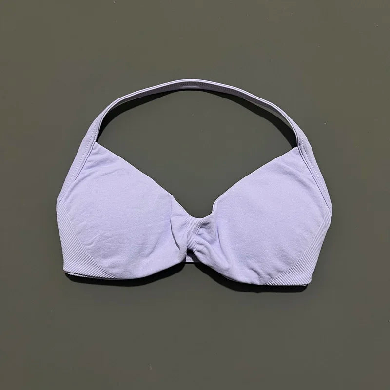 Sport-BH mit Trägern, Yoga-Unterwäsche, Damen-Gymnastik-Top, Lauftraining, rückenfreier BH, hohe Unterstützung, aktive Kleidung, Fitness, Workout, Neckholder