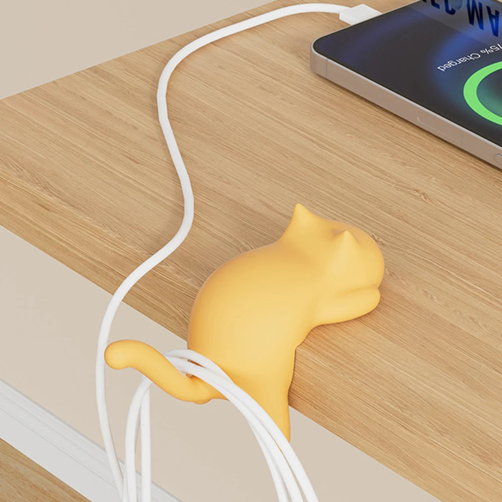 Katzenförmiger, spurloser Haken, beschädigungsfreier Wandhalterungsclip für Tasche/Geldbörse/Federmäppchen auf dem Schreibtisch, Tisch, Arbeitszimmer, Büro
