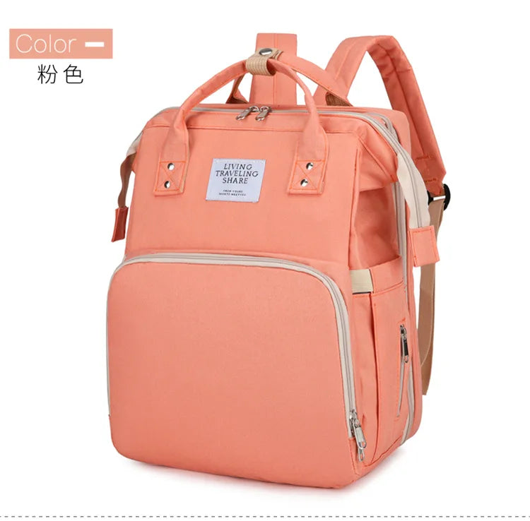 Mama Wickeltaschen Babybett Mutter Große Kapazität Windel Milchflasche Rucksäcke mit Wickelunterlage Praktische Baby-Stilltaschen Geschenk