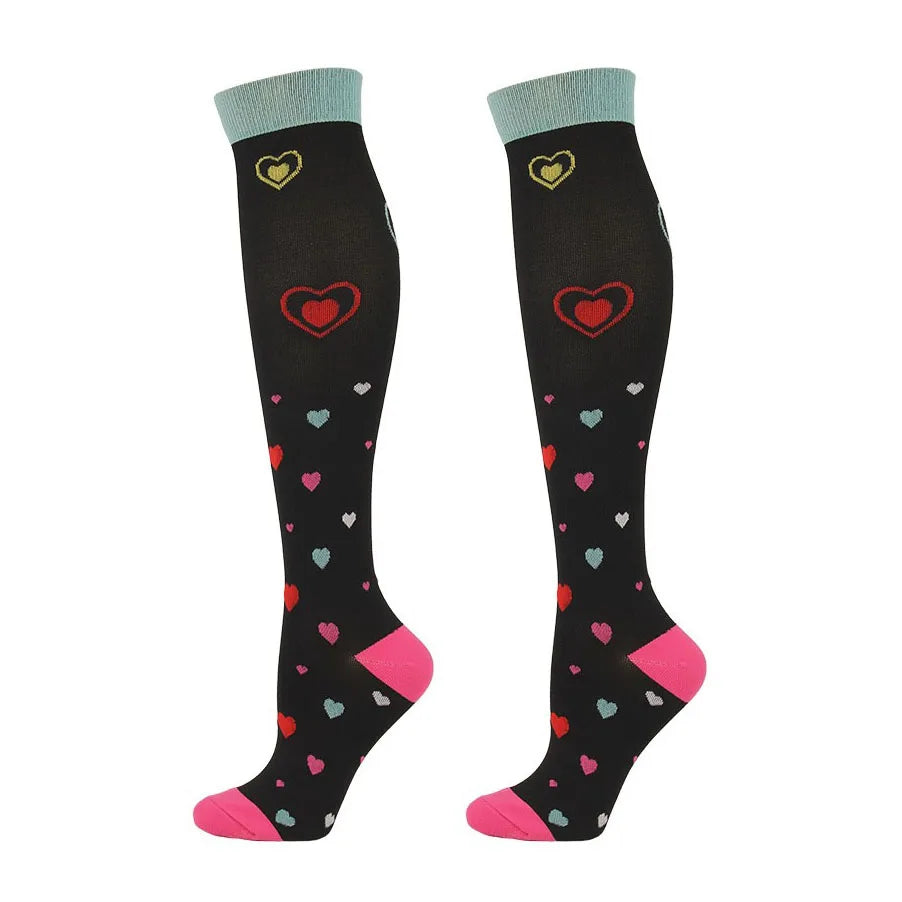 5 Paar Kompressionssocken für Damen, Wandern, Laufen, elastische Socken, Sportsocken, Flug, Schwangerschaft, geschwollene Krampfadern, Marathon-Socken