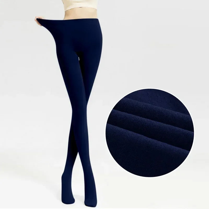 Thermo-Winterstrumpfhose für Damen, mit Fleece gefüttert, durchsichtige Samtstrumpfhose, dicke warme Leggings mit Plüsch-Innenschicht