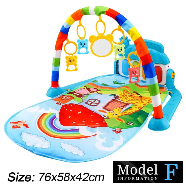 Baby Fitness Stand Music Play Gym Activity Toy Newborn Piano Crawling Blanket Pedal Play Pad Early Education 0-36 Months Gifts