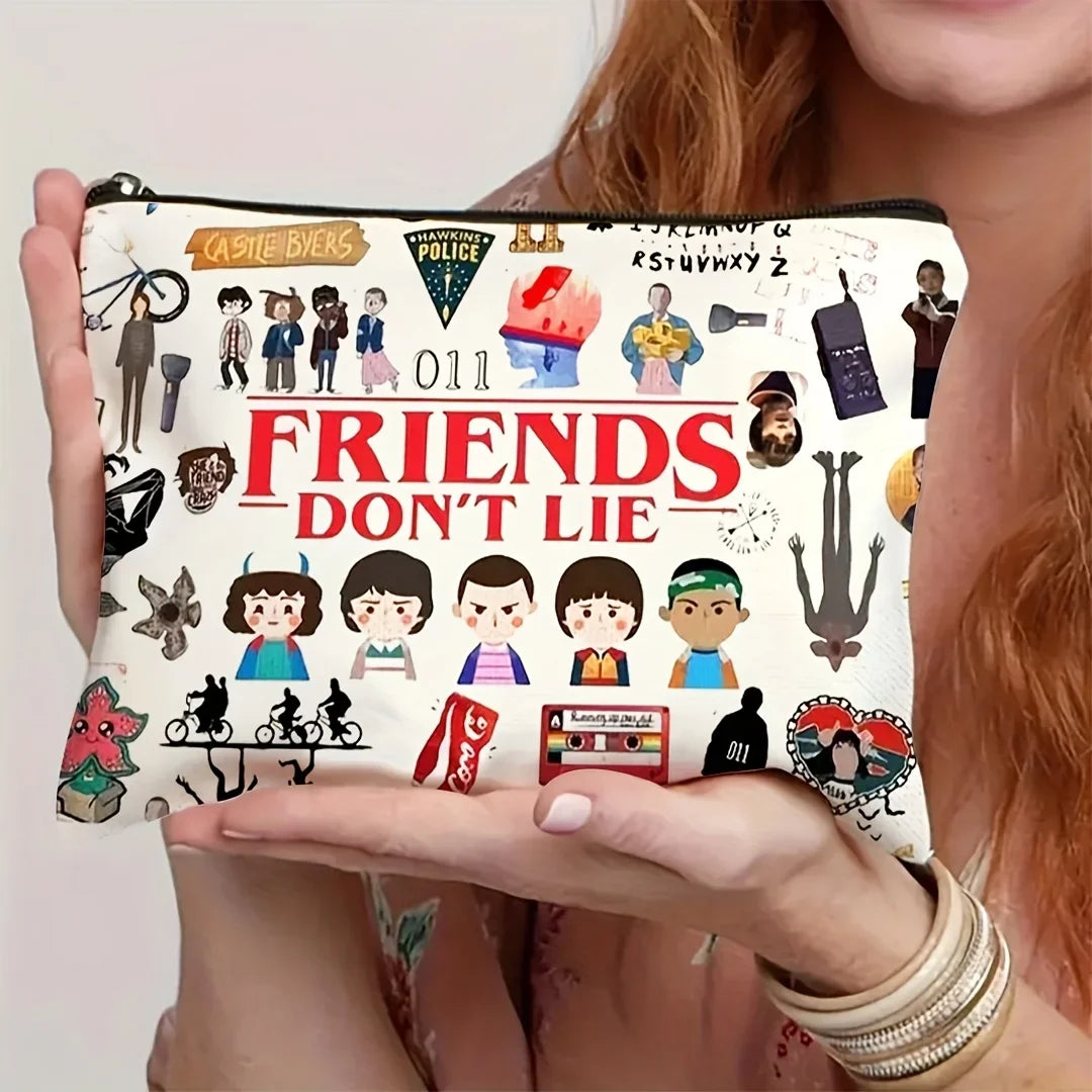 Eine TV-Programm-Make-up-Tasche – süße multifunktionale Reißverschlusstasche für Frauen, Schmuck-Aufbewahrungstasche, perfekte kleine Aufbewahrungstasche mit Reißverschluss für die Reise