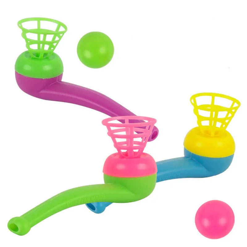 3-teiliges Plastikrohr-Blasball-Spielzeug für Outdoor-Spiele, Gleichgewichtstraining und Lernspiele als lustige Geschenke