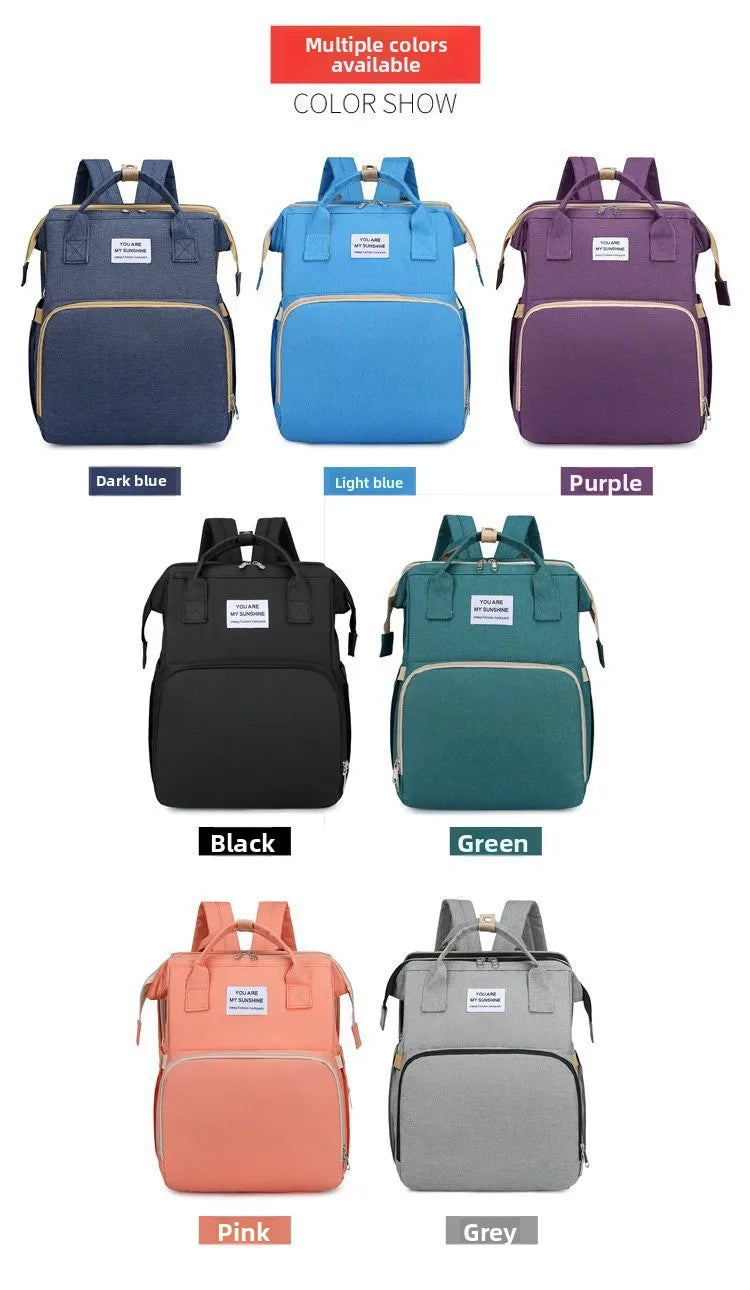 Modische Faltbare Babywiege Mutter-Kind-Tasche Große Kapazität Handtasche Flaschen- und Windelrucksack Mutter- und Mama-Tasche