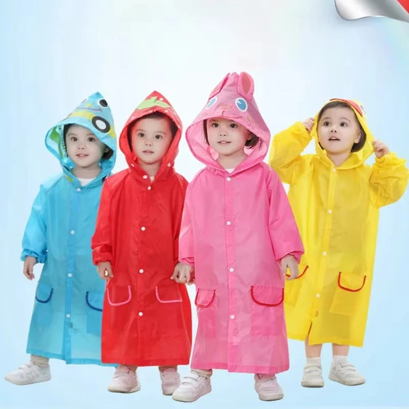 Kids Cartoon Animal Raincoat