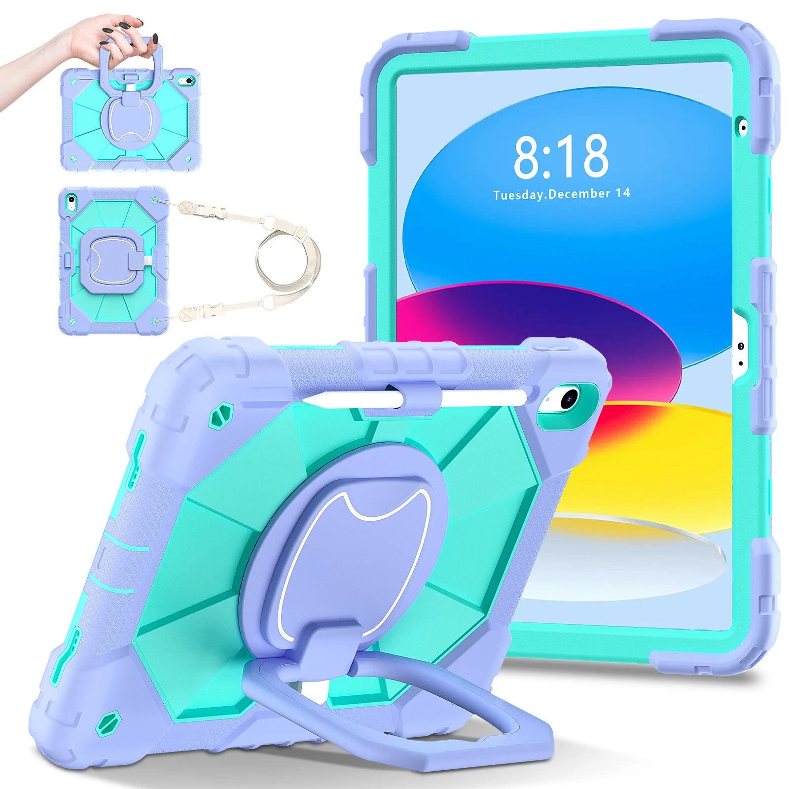 Robuste Armor-Kinderhülle für iPad 10. Generation Air 5 4 10.9 Air 11 2025 13 2024 10.2 8. 9. Generation 9.7 Tablet-Ständer Stoßfeste Schutzhülle