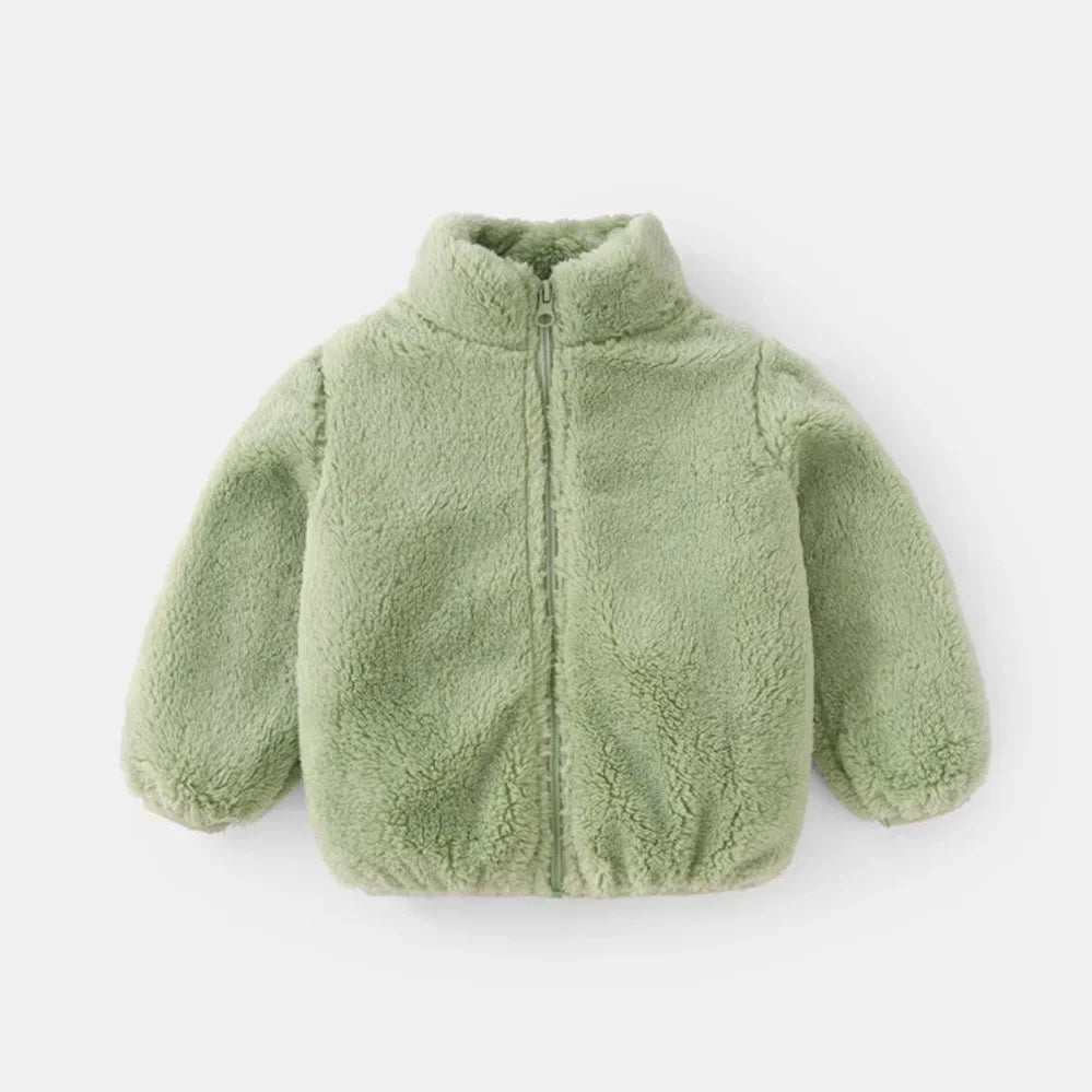 Rosa Mädchen-Jacken, Herbstmantel, Winter-Thermo-Fleecejacke für Kinder, 1, 2, 3, 4, 5 Jahre, Kindermäntel, warme koreanische Oberbekleidung