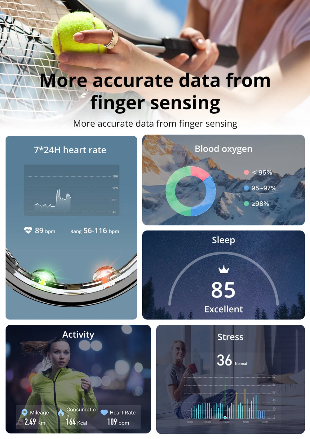 COLMI R10 Smart Ring mit Ladeetui für Männer und Frauen, Gesundheits- und Schlafmonitor, 5ATM wasserdicht, Multi-Sport-Modus