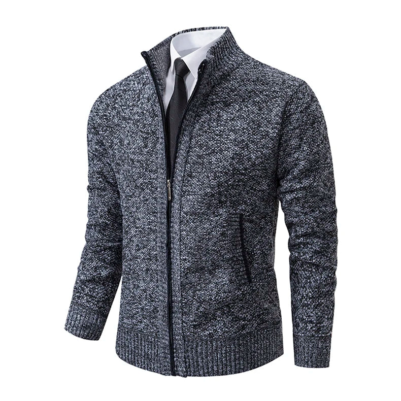 Herbst Und Winter New Jersey männer Casual Sport Mantel Einfarbig Stehkragen Wullover Greifen Fleece Warm Zipper Strickjacke