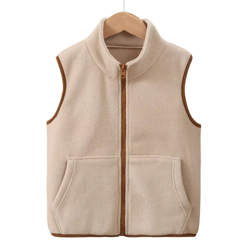 Kinder Polar Fleece Westen Herbst Winter dicke warme Teen Jungen Mädchen Tops Oberbekleidung lässig All-Match Kinder Westen 4-18 Jahre