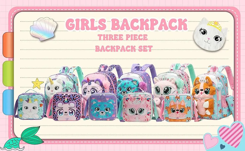 Girls School Backpack Set