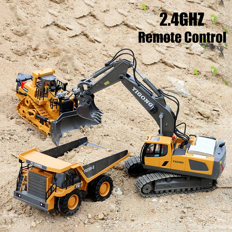 Teeggi 1:20 RC Bagger Auto Kinder Spielzeug 2,4G Fernbedienung Muldenkipper Auto Bulldozer Spielzeug Radio Elektroauto für Kinder Geschenk