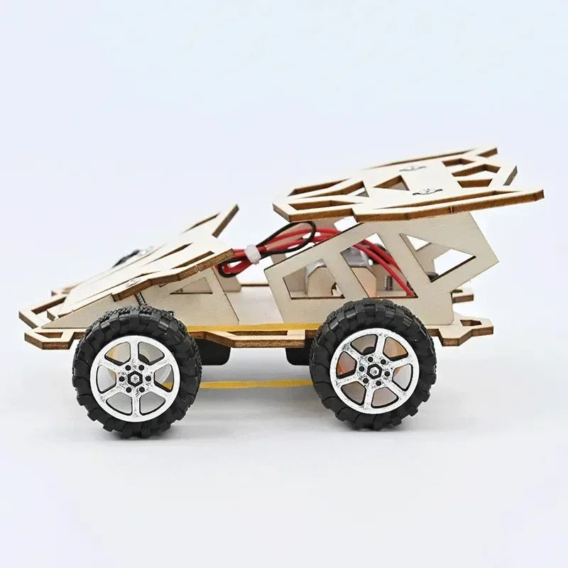 DIY Holz Fernbedienung Auto Holz Allradantrieb Racing Montage Wissenschaft Experiment Kits KINDER STEM Lernspielzeug