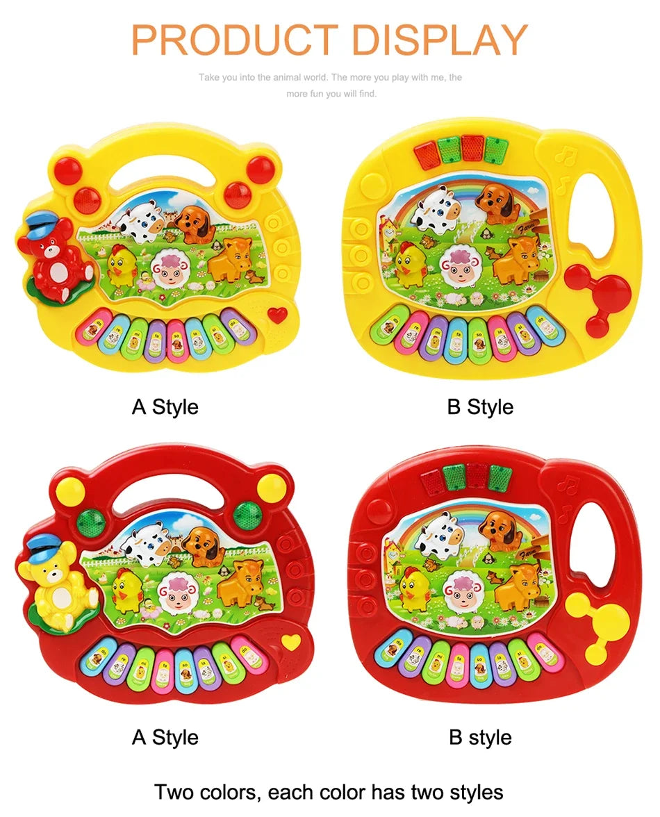 Kinder Cartoon Klavier Tastatur Spiel mit Tier Sounds Blinklicht Musik Baby Instrument Musik Spielzeug Pädagogisches Spielzeug Kinder Geschenke