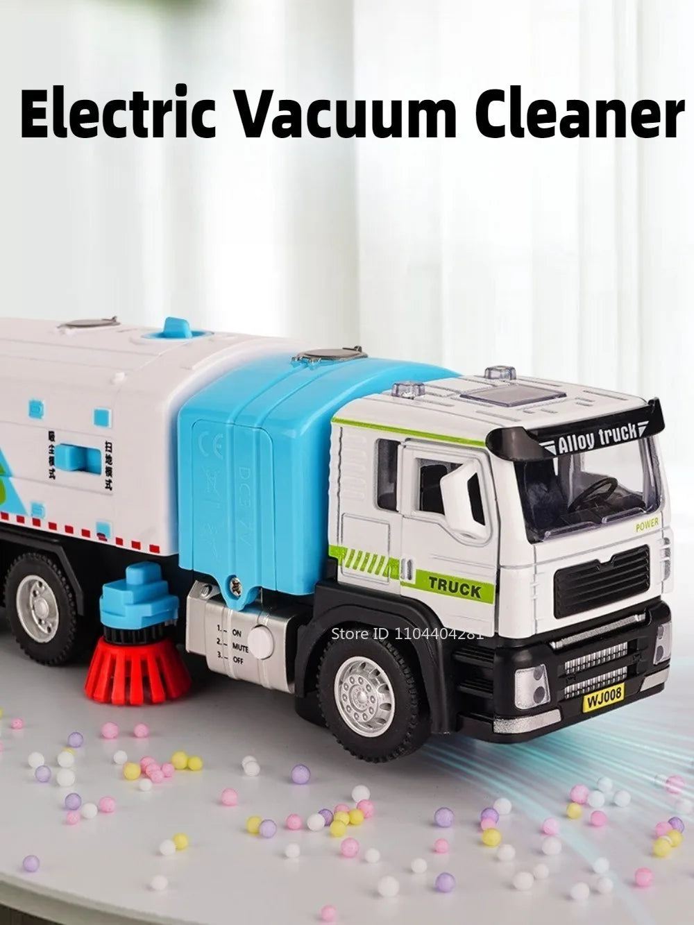 1:50 Elektrische Kehrmaschine Legierung Bewässerung Lkw Diecast Modell Miniatur Spielzeug Auto Türen Geöffnet Sound Licht Fahrzeuge für Kinder Geschenke