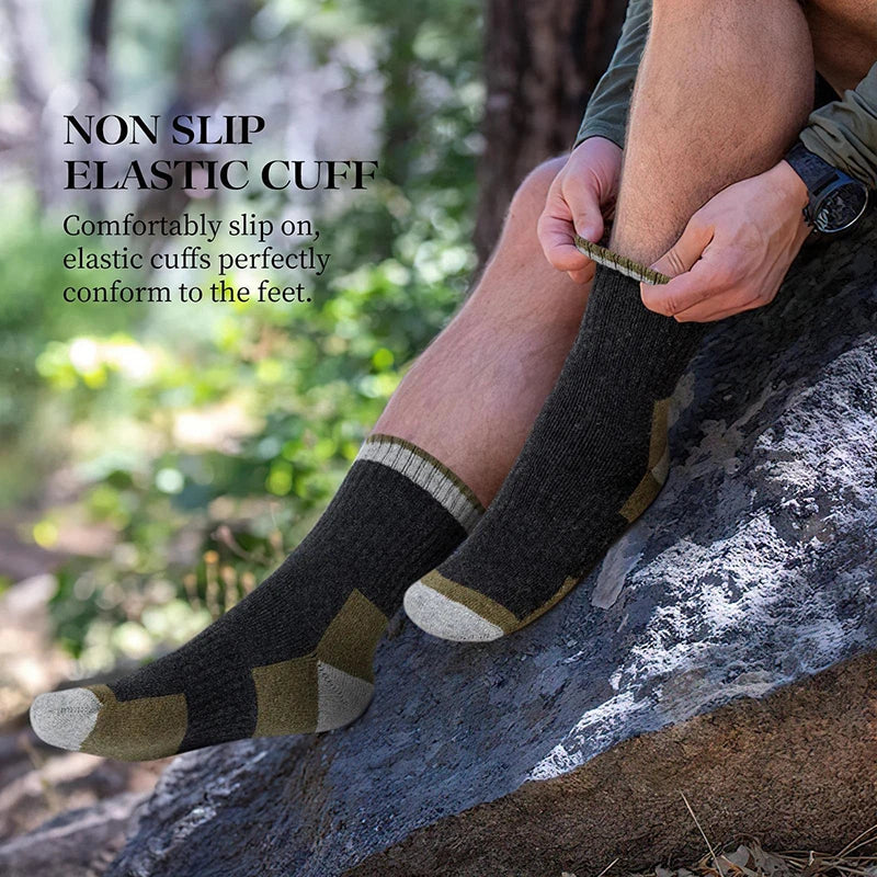 Winter-Socken aus Merinowolle, verdickt, warm, feuchtigkeitsableitend, Wandersocken, für Herren und Damen, thermisch, atmungsaktiv, langlebig, Radfahren, Outdoor-Socken