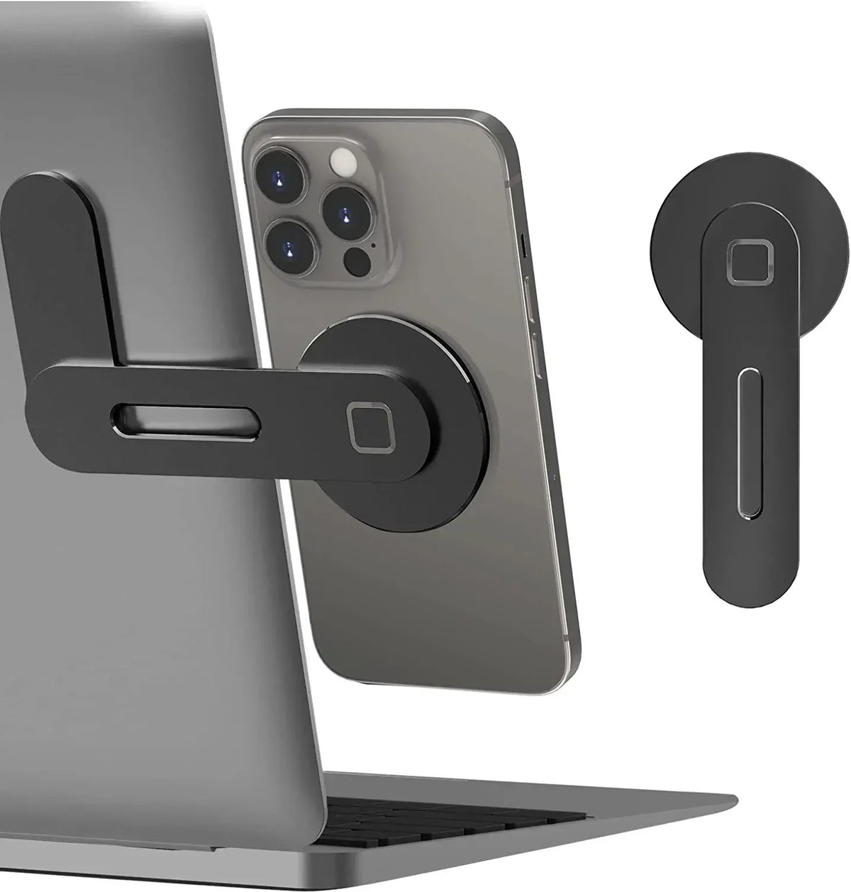 2026 Magnetischer Laptop-Handyhalter für Computermonitor-Seitenfläche, Schlank & Faltbar, für iPhone 14 13 12 Serie und Alle Smartphones