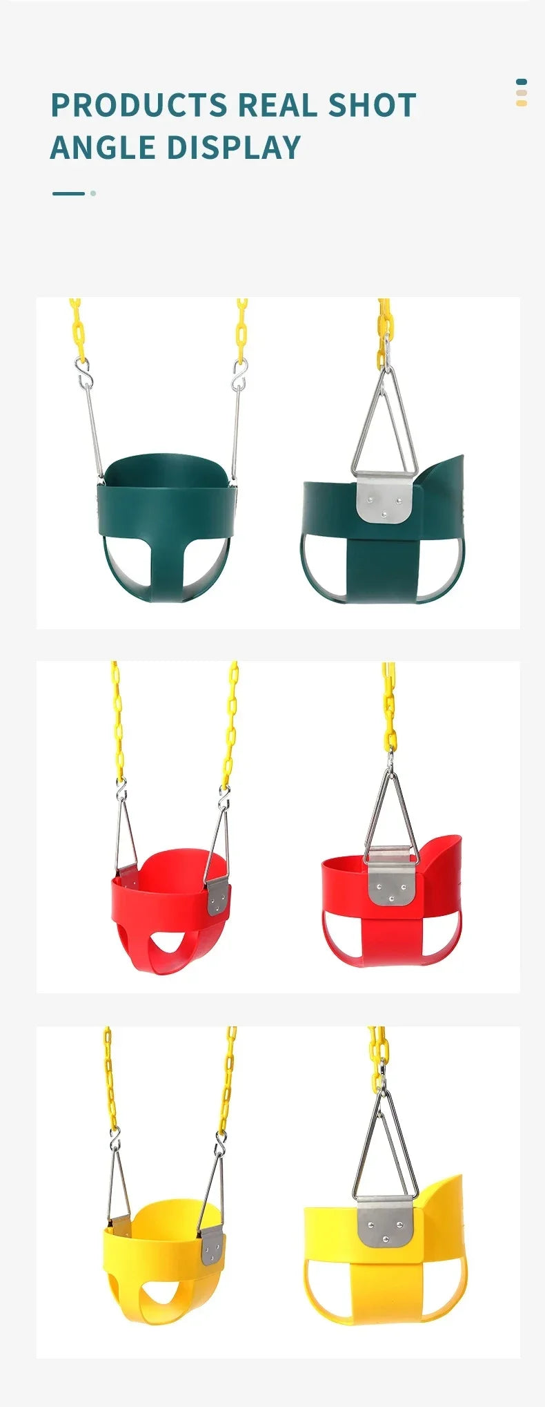 Kinderschaukel-Set mit Sicherheitskette, Schaukelsitz für Innen und Außen, Hinterhof-Spielplatz, Vergnügungspark, Kinderspielzubehör und -ausrüstung