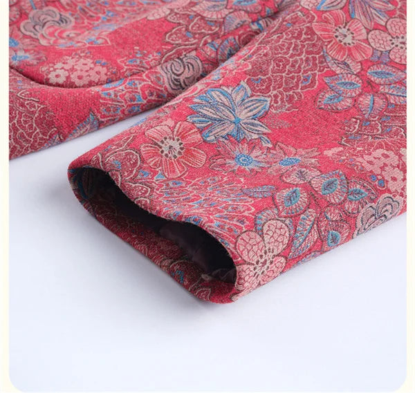 Frauen Winter mäntel neu bedruckte Vintage Oma Woll jacke Frühling Herbst draußen tragen Woll mantel mittleren Alters Mutter Kleidung