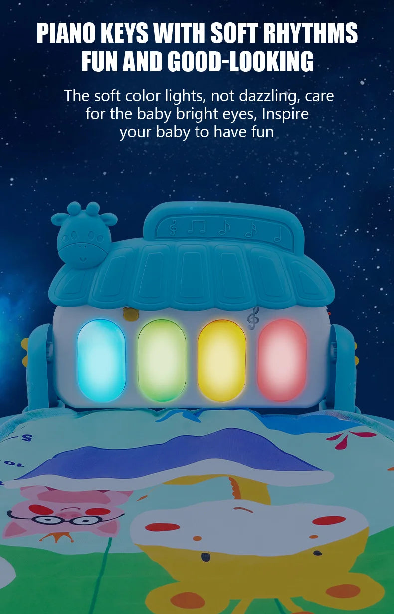 Baby Fitness Stand Music Play Gym Activity Toy Newborn Piano Crawling Blanket Pedal Play Pad Early Education 0-36 Months Gifts