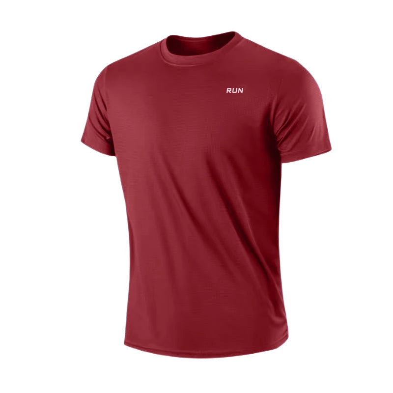 Men's Quick Dry Short Sleeve Gym Running Moisture Wicking Crew Neck T-Shirt Workout Exercise Gym Sports Shirt Tops Lightweight