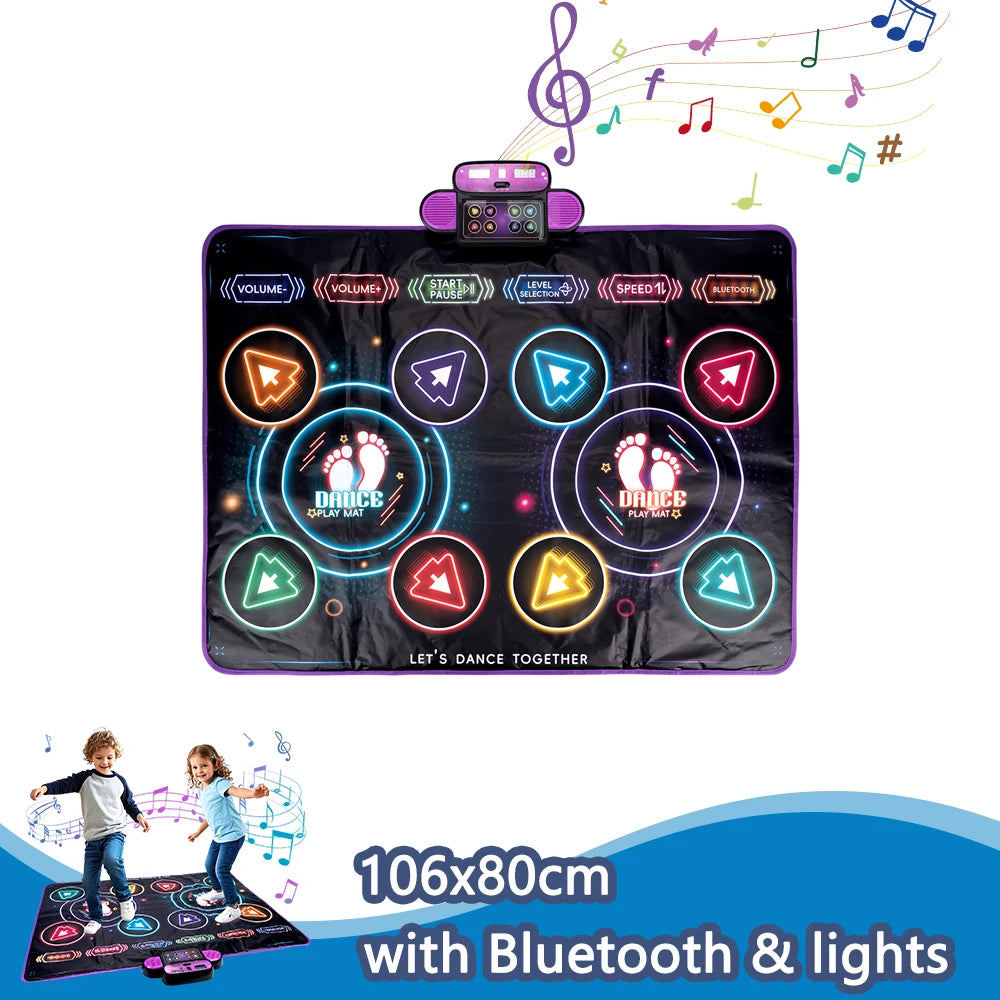Elektronische Tanzmatte für Kinder, Tanzdecke, doppelter Spielermodus mit 9-stufigem Kinder-Bodenmusikdecke, Lernspielzeug, Kindergeschenke