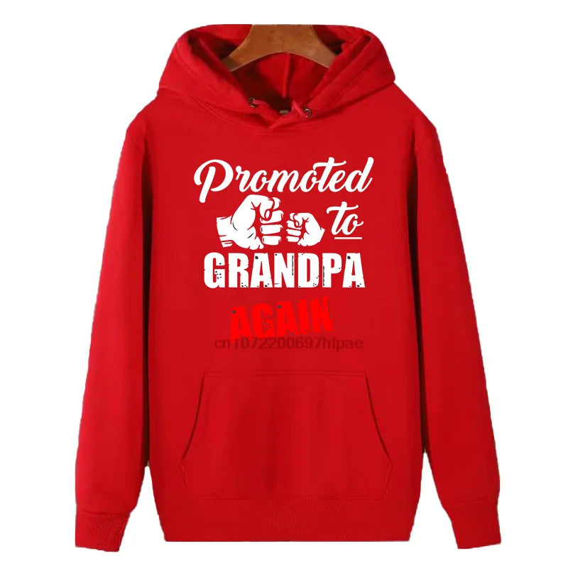 Modisches Winter-Essential: Hoodie „Wieder zum Opa befördert“ – Baby-Ankündigungs-Kapuzenpullover, Neu im Sortiment der Sweatshirts, Herrenbekleidung