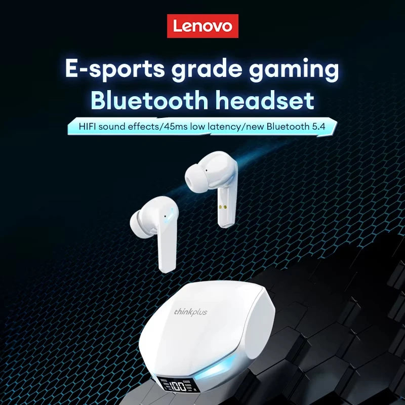 Lenovo XT53 Wireless Upgrade Bluetooth 5.4 Kopfhörer Ultra Long Endurance Gaming Headset mit geringer Latenz LED-Digitalanzeige-Ohrhörer