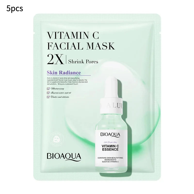 20 Stück/5 Stück Centella Collagen Gesichtsmaske VC Feuchtigkeitsspendende erfrischende Blattmasken Hyaluronsäure Gesichtsmaske Hautpflegeprodukte