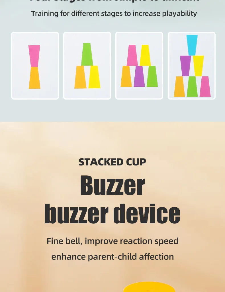 Montessori Spielzeug Mini Stapel Tasse Spiel Mit Karte Pädagogische Intellektuelle Aufklärung Farbe Erkenntnis Logik Training Kinder
