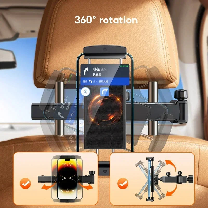 Eary Tablet-Halterung für Auto-Rücksitz-Verlängerungsarm, Auto-Kopfstützenhalterung, Rücksitz für Kinder und Erwachsene, Reisen für 4,7–12,9 Zoll Geräte, iPad