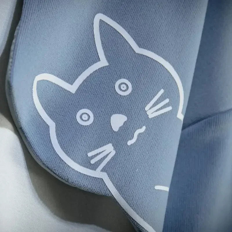 Japanischen Stil Frühling Herbst Männer Hoodie Mit Kapuze Nette Katze Drucken Patchwork Teen Hoodies Mode Anime Harajuku Männliche Sweatshirt
