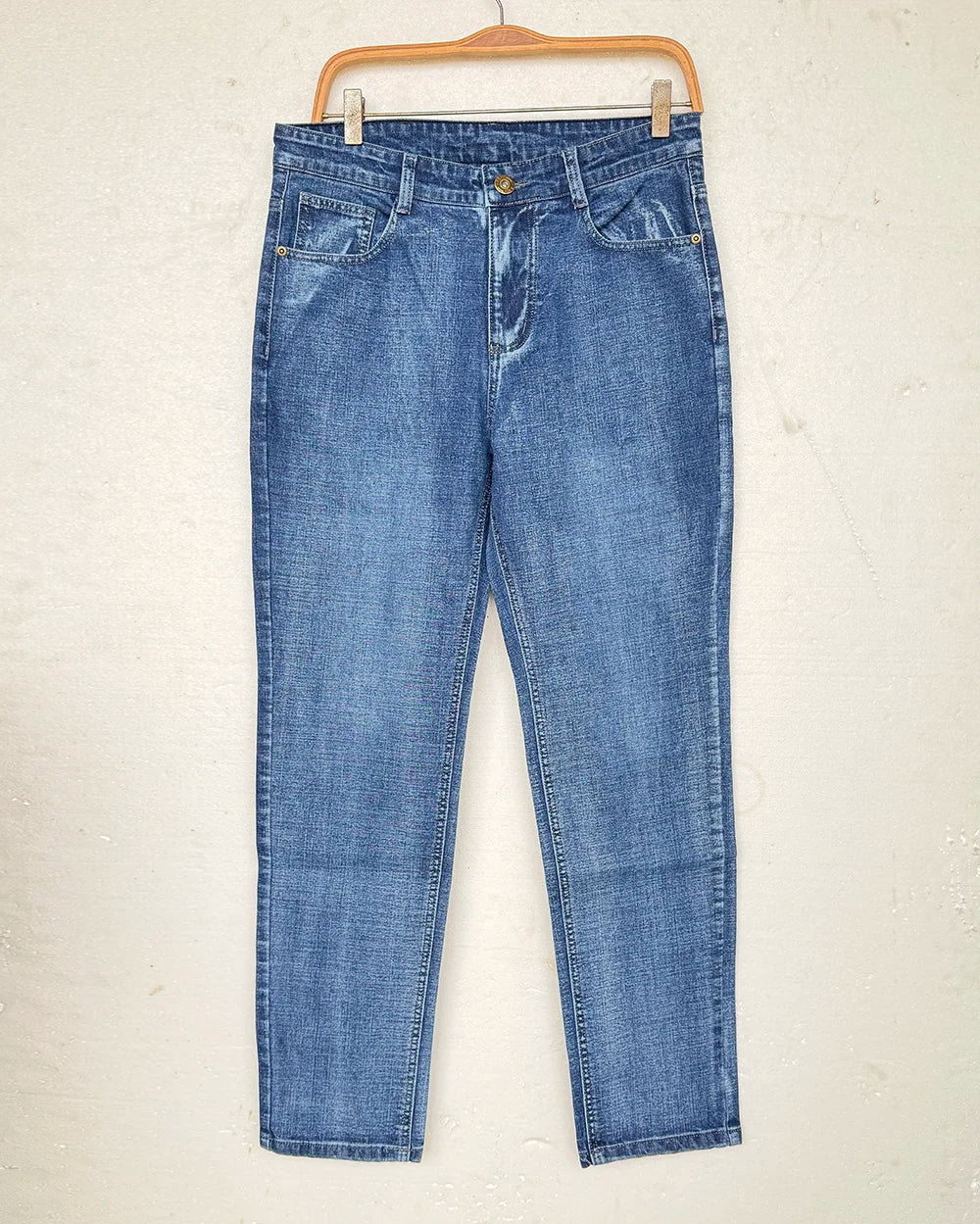 2026 Neue Business-Herrenjeans Lässige Gerade Stretch-Jeans Modische Klassische Blaue Schwarze Arbeits-Denim-Hose Herrenbekleidung