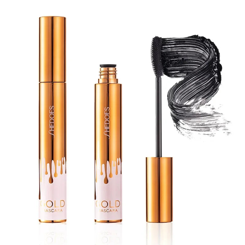 3D Mascara Verlängerung Schwarz Wimpern Wimpern Verlängerung Wimpern Pinsel Schönheit Make-Up Langlebige Gold Farbe Mascara