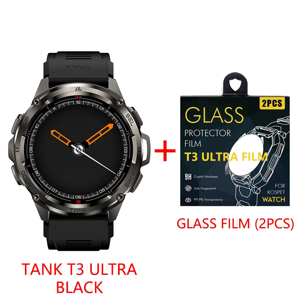2025 KOSPET TANK T3 Ultra GPS Smart Uhr Für Männer Smartwatch Frauen 470 mAh Batterie Digitale Fitness AMOLED AOD Bluetooth uhren