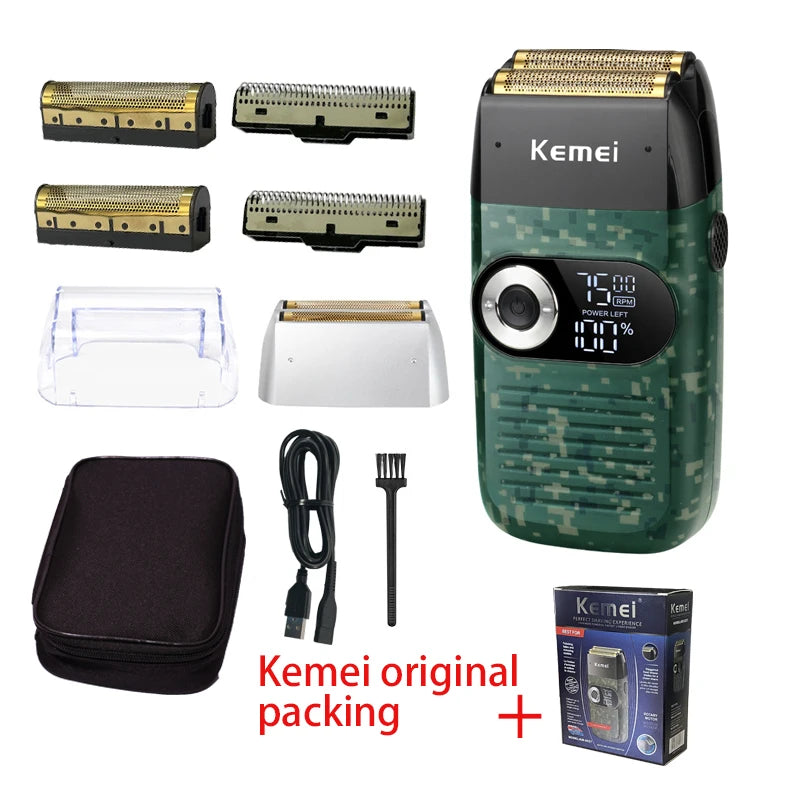 Kemei Electric Shaver for Men Rechargeable Beard Trimmer Electric Razor Floating Barber Hair Clipper Facial Care Shaving Machine