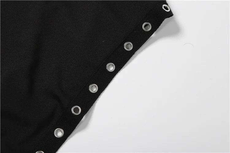 Kliou Mini-Kleid mit seitlichem Ausschnitt, O-Ausschnitt, ärmellos, Metallringen, figurbetont, pfirsichfarben, für Mitternachtsclub-Partys
