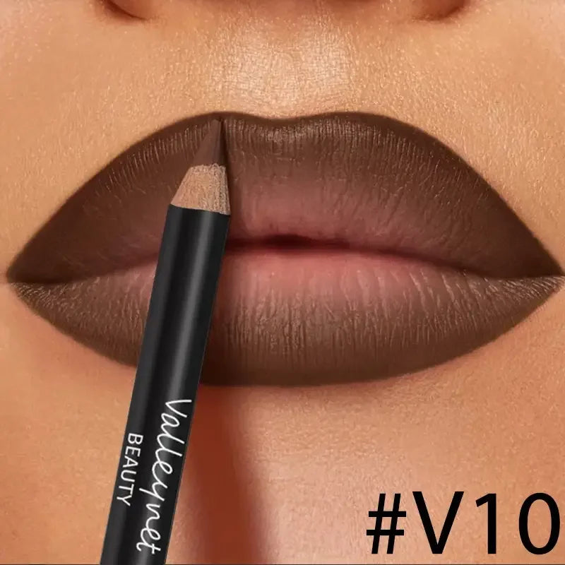 4-teiliges Lippen-Set – 3 Stück Lipliner + 1 Stück Lip Glaze, wasserfest und langanhaltender mattierter Effekt, vielseitig einsetzbar für lässige und formelle Anlässe.