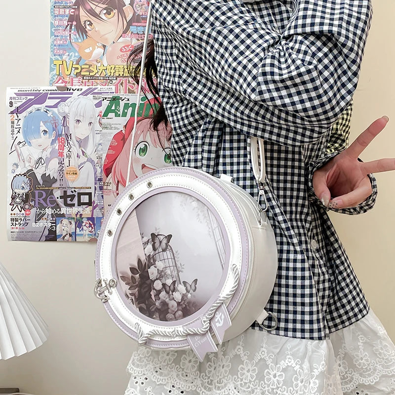 2025 neue süße Y2k ästhetische Umhängetaschen Frauen Kawaii Mode lässig Rucksäcke trendige transparente Reise Umhängetasche Ita Taschen