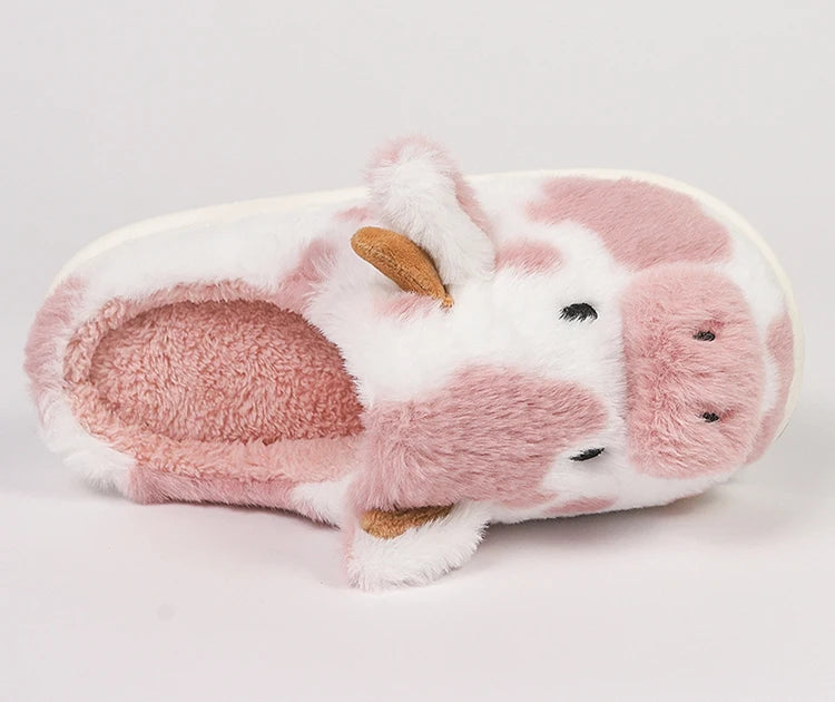 Cute Cow Plush Slippers