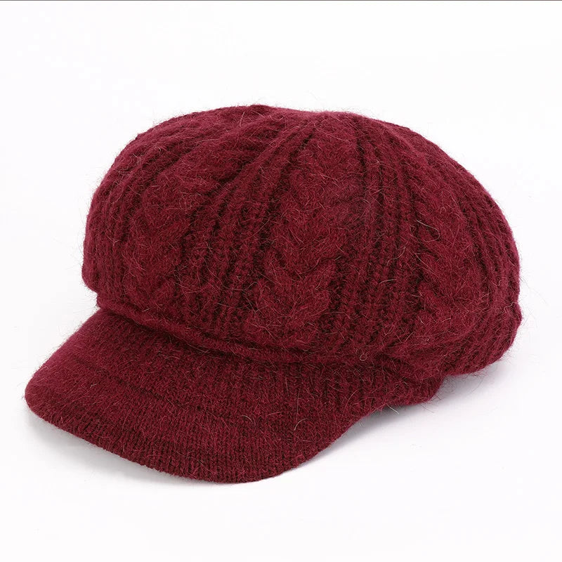 Oma Herbst und Winter gestrickte Wollmütze Entenzunge warme Beckenmütze mittleren Alters und ältere Mutter mit Samt ältere Mütze
