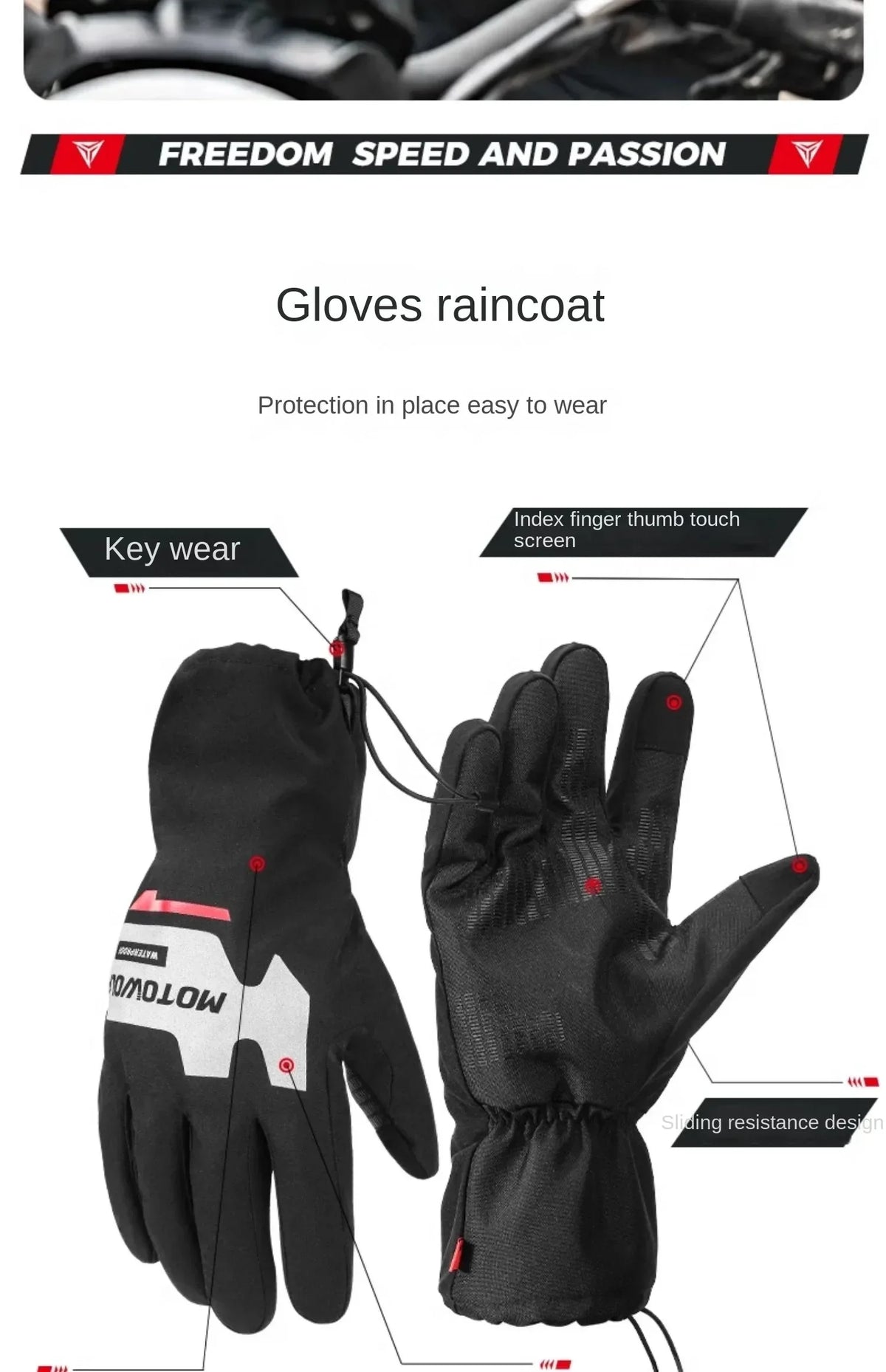 Herbst Winter Motorrad Reiten Handschuhe Wasserdichte Regenschutz Winddicht Warme Motorradfahrer Racing Fahrer Zubehör Männer Frauen