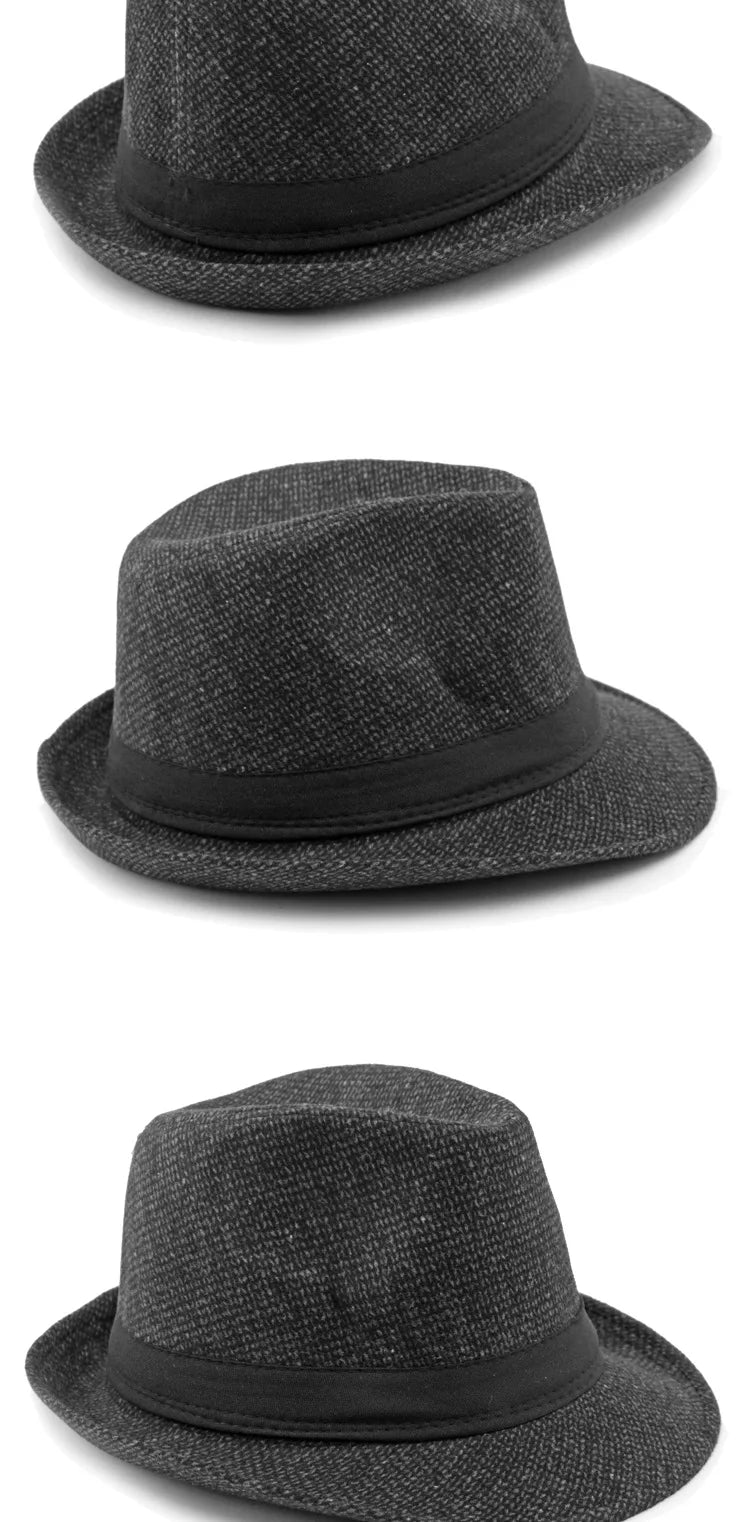 Retro Herren Fedora Hut Herbst und Winter große Krempe Sonnenhut britische Mode Zylinder mittleren Alters und ältere Menschen Hüte Opa